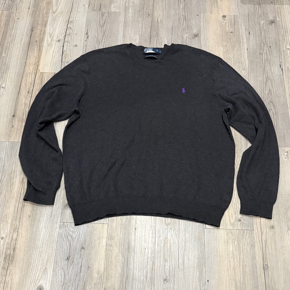 MENS POLO BY RALPH LAUREN GREY SWEATER